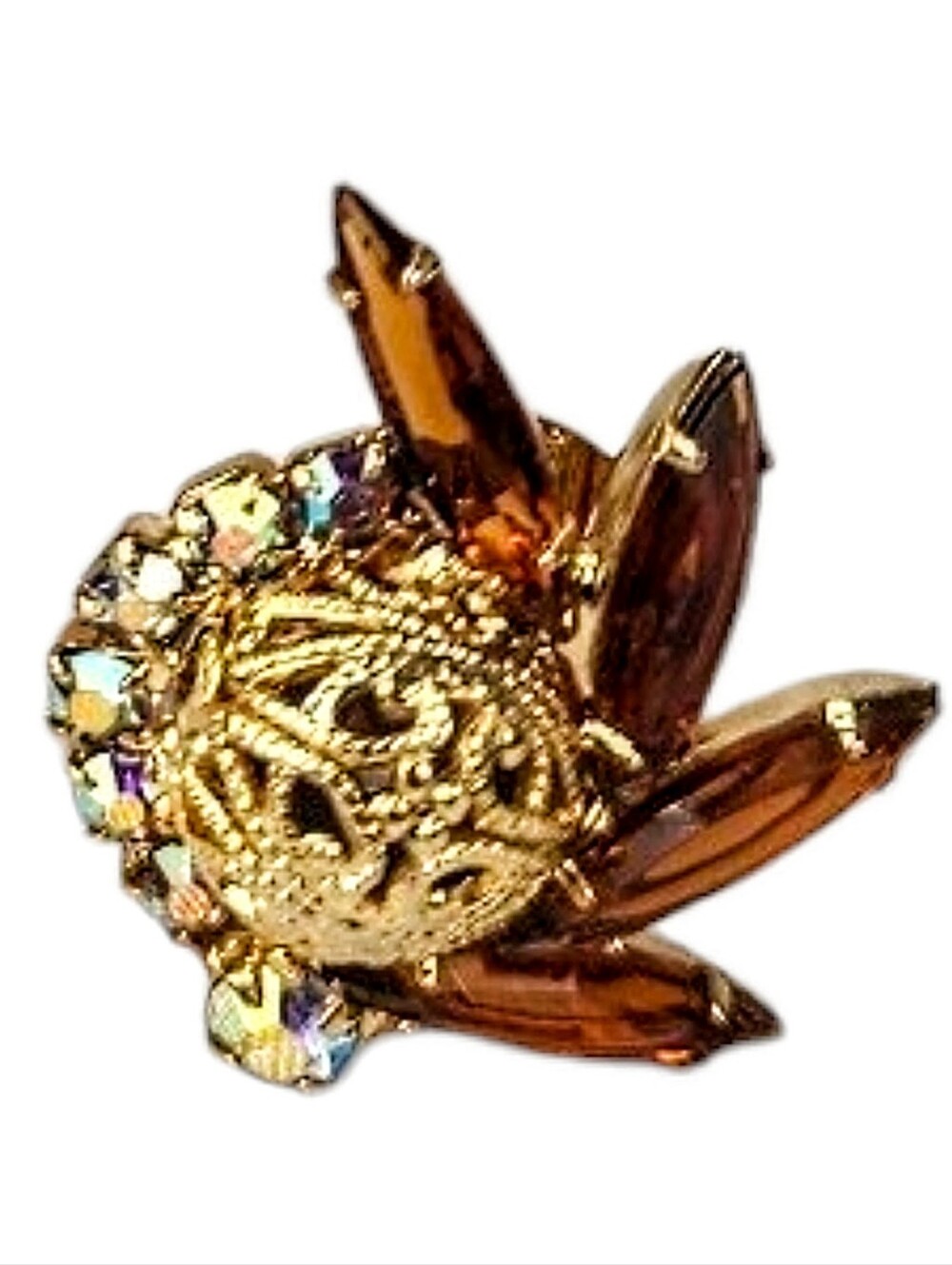 MINT 1960s Juliana DeLizza and Elster Rhinestone Brooch and Earrings Set - Picture 8 of 11